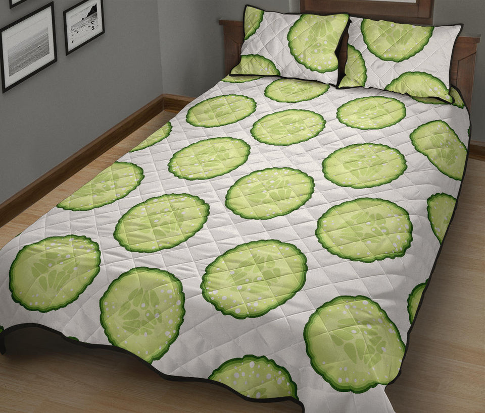 Cucumber slices pattern Quilt Bed Set