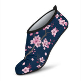 Pink Sakura Cherry Blossom Blue Background Aqua Shoes