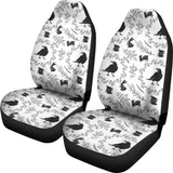 Crows Floral Wreath Rabbit Pattern Universal Fit Car Seat Covers