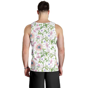 Beautiful pink lotus waterlily leaves pattern Men Tank Top