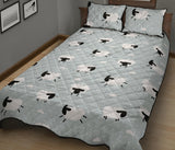 Sheep polka dot cloud pattern Quilt Bed Set