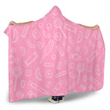 Sweet Candy Pink Background Hooded Blanket