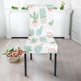 Pastel Colorcactus Pattern Copy Dining Chair Slipcover