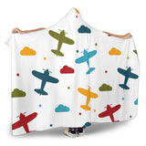 Airplane Star Cloud Colorful Hooded Blanket