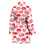 Lips Pattern Print Design 05 Women's Bathrobe