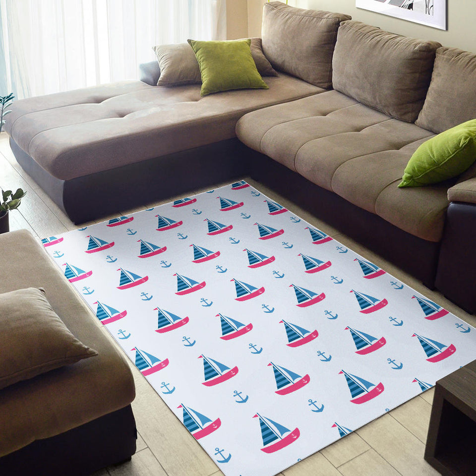 Sailboat Anchor Pattern Area Rug