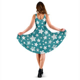Vintage Star Pattern Sleeveless Midi Dress