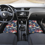 Blue Red Dragon Cloud Pattern Front And Back Car Mats