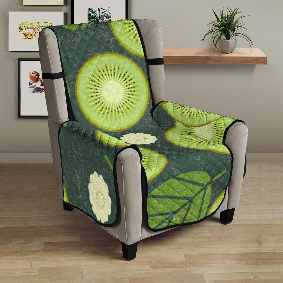 Whole sliced kiwi leave and flower Chair Cover Protector