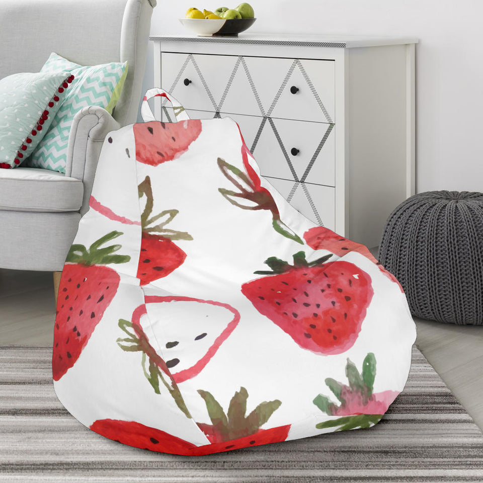 Watercolor Hand Drawn Beautiful Strawberry Pattern Bean Bag Cover