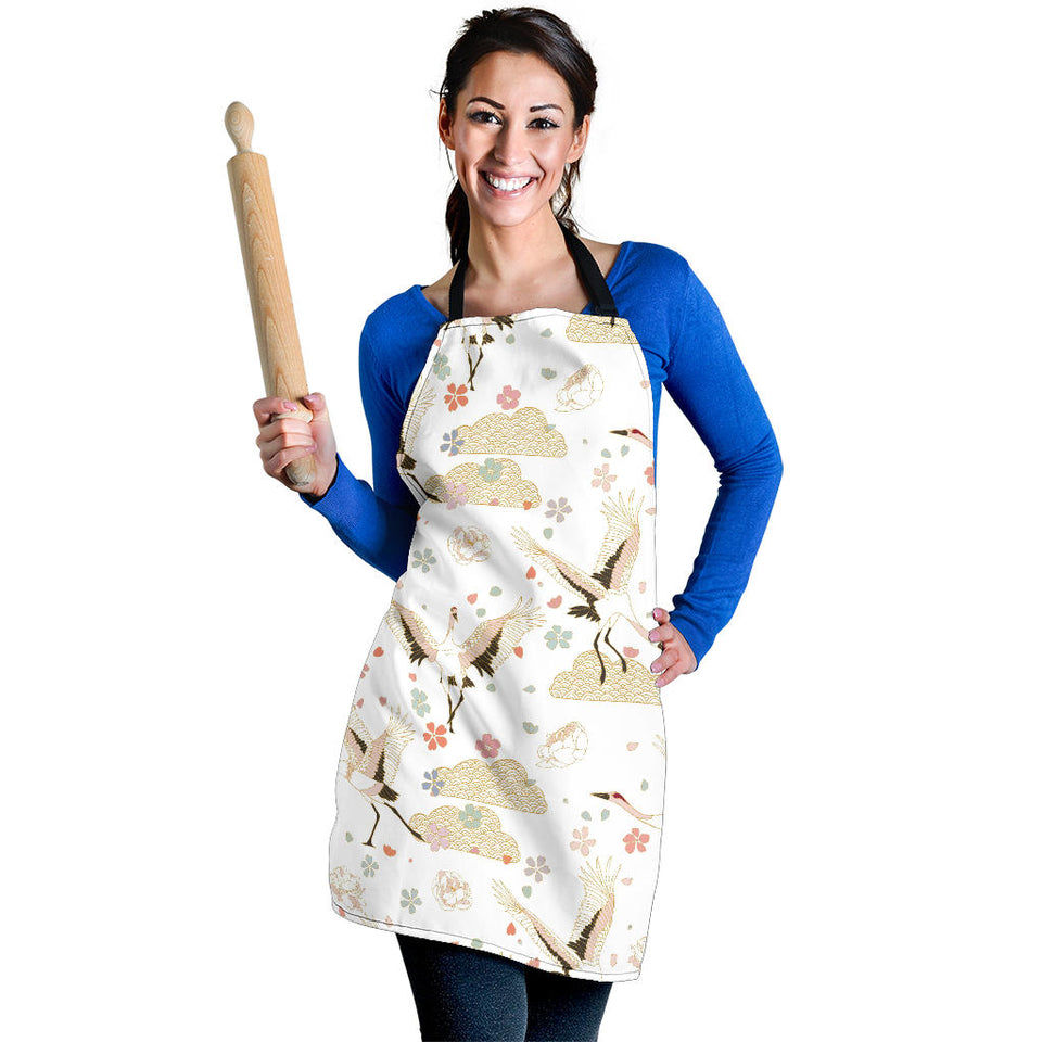 Beautiful Japanese Cranes Pattern Adjustable Apron