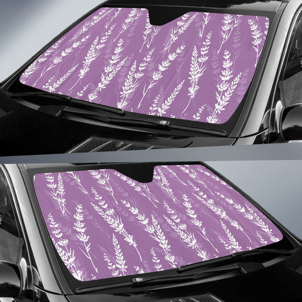 Lavender Flowers Purple Pattern Car Sun Shade