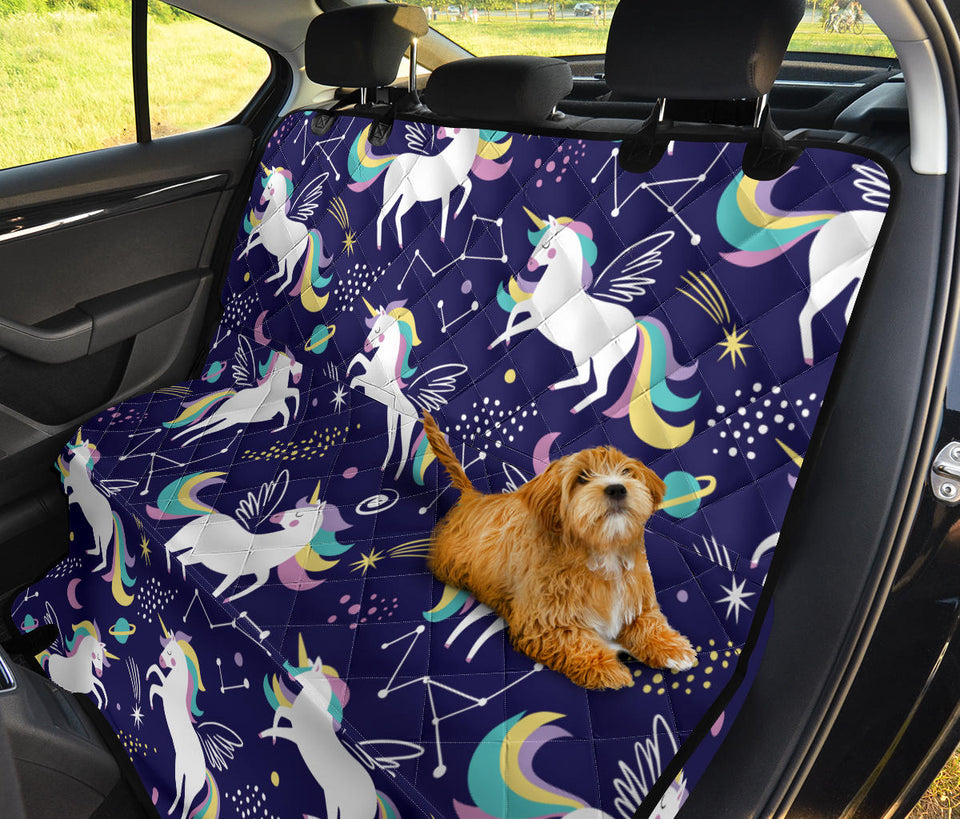 Hand Drawn Cute Unicorn Star Planet Dog Car Seat Covers