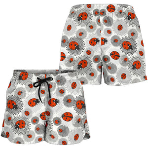 Ladybug Pattern Print Design 05 Women Shorts