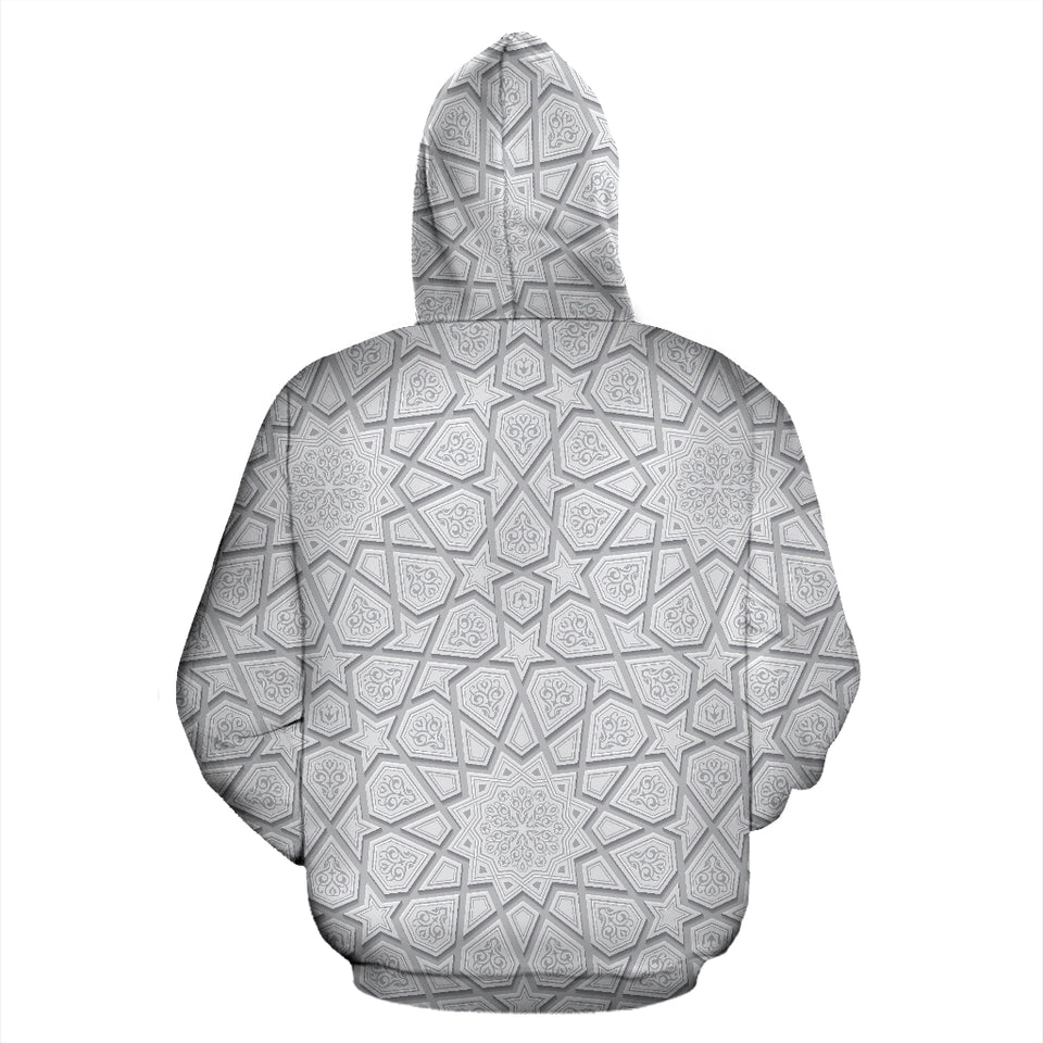 Arabic Star Pattern Zip Up Hoodie