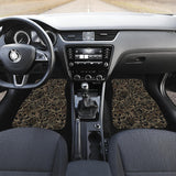 Luxurious Gold Lotus Waterlily Black Background Front Car Mats