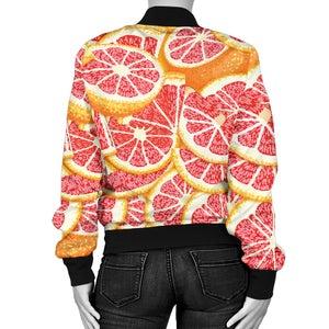 Tropical Grapefruit Pattern Women'S Bomber Jacket