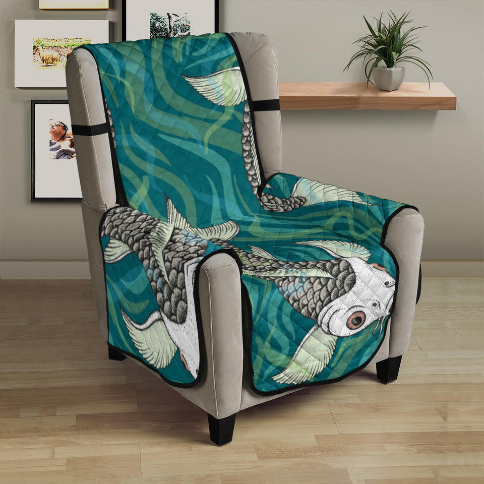 Koi Fish Carp Fish lotus pattern Chair Cover Protector