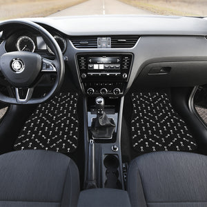 Engine Piston Black Theme Pattern Print Design 03 Front Car Mats