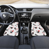 Cool Rooster Chicken Cock Floral Ornament Background Front And Back Car Mats