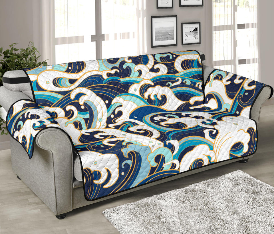 Japanese wave pattern Sofa Cover Protector