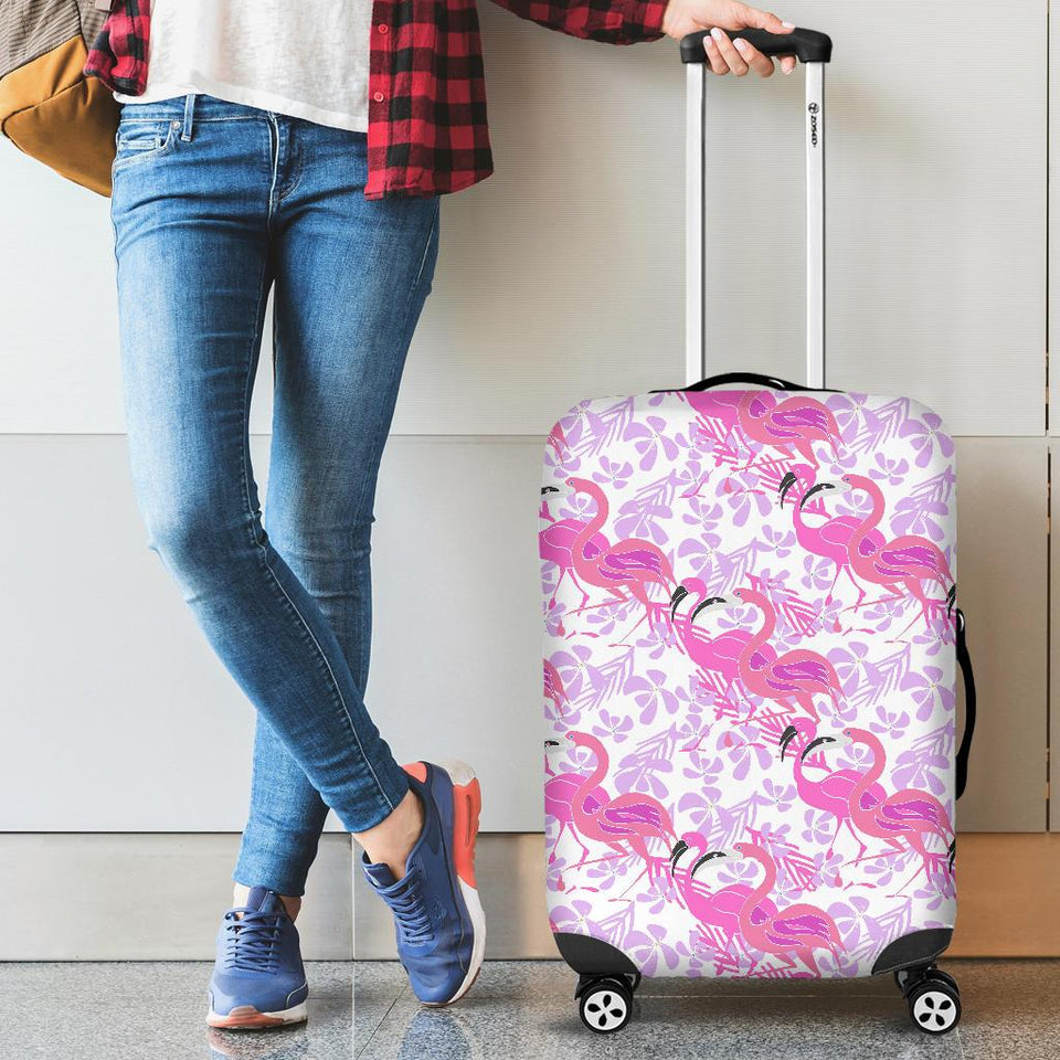 Pink Flamingo Flower Pattern Cabin Suitcases Luggages