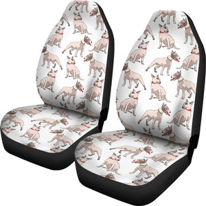 Bull Terrier Pattern Print Design 04 Universal Fit Car Seat Covers