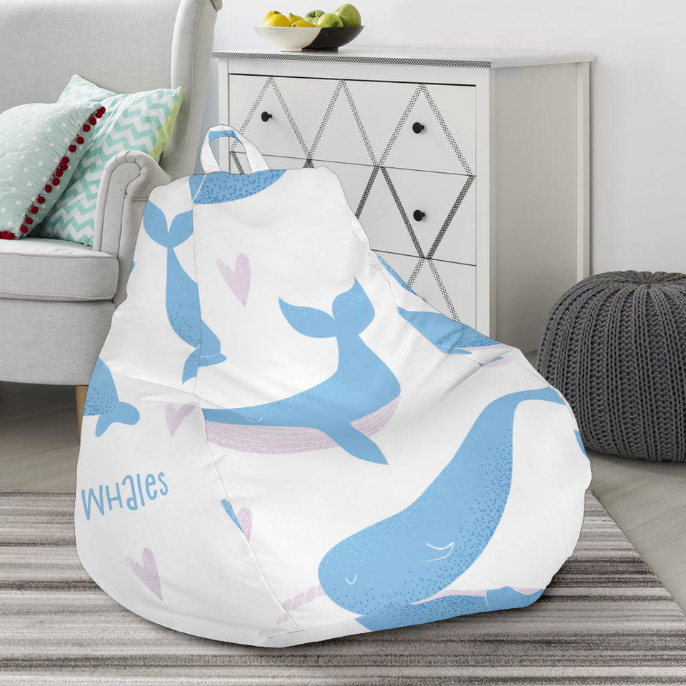 Blue Whale Pattern Bean Bag Cover