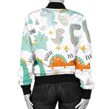 Cute Funny Kids Dinosaurs Pattern Women'S Bomber Jacket
