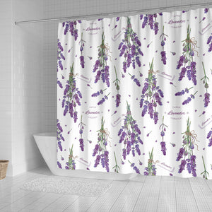 Lavender Flower Design Pattern Shower Curtain Fulfilled In US