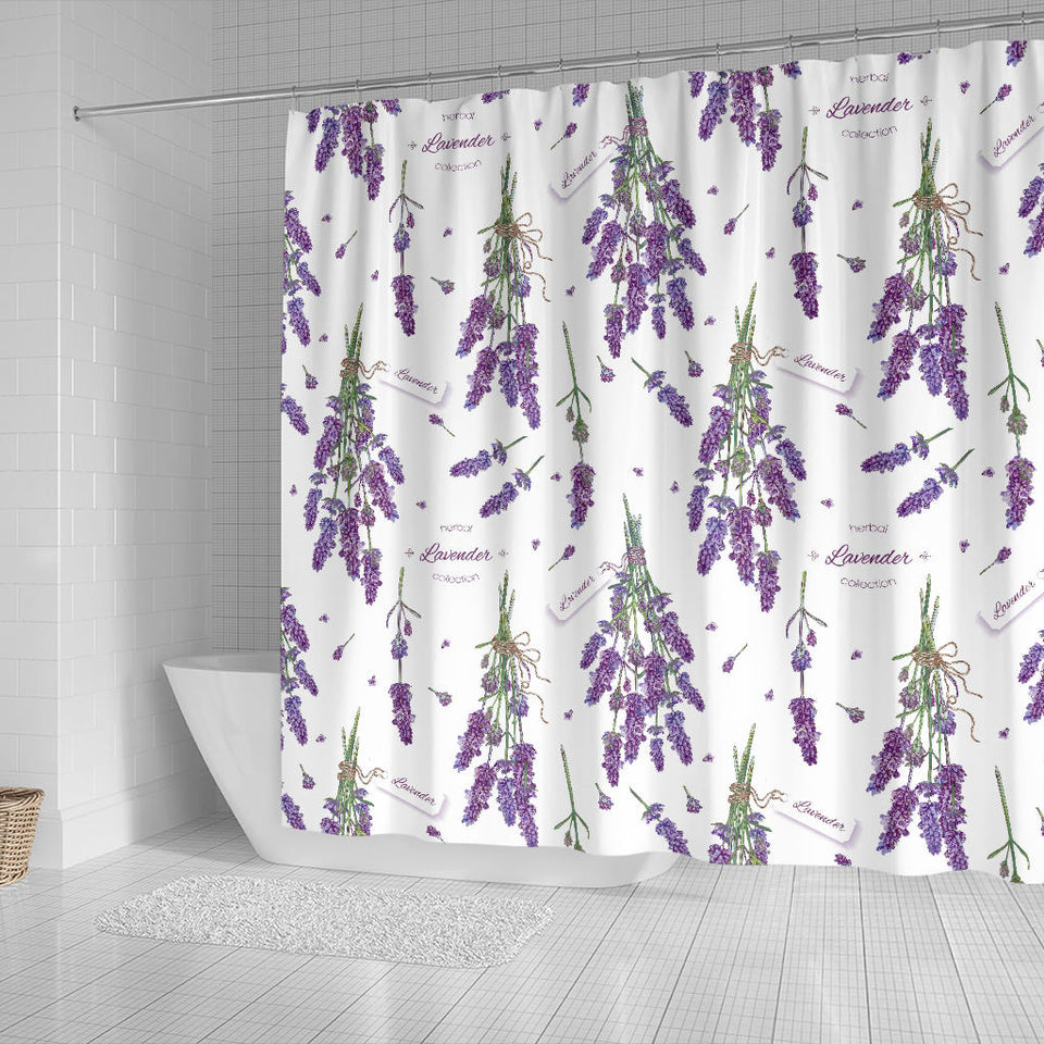 Lavender Flower Design Pattern Shower Curtain Fulfilled In US