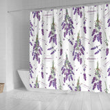 Lavender Flower Design Pattern Shower Curtain Fulfilled In US