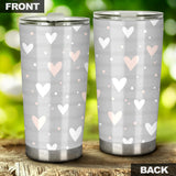 Heart Pattern Gray Background Tumbler