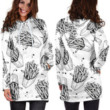 Hand Drawn French Fries Pattern Women'S Hoodie Dress