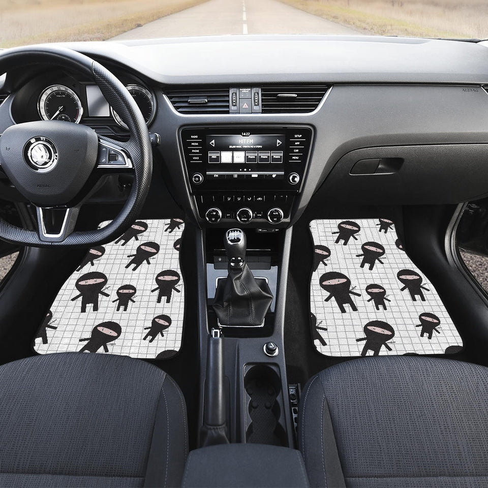 Ninja Pattern Plaid Background Front And Back Car Mats