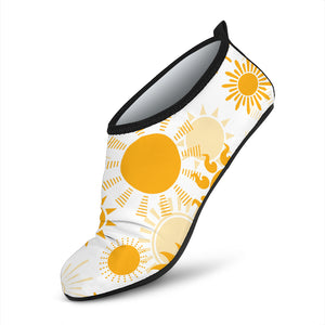 Sun Design Pattern Aqua Shoes