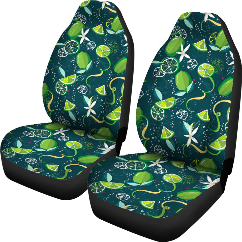 Lime Ice Flower Pattern Universal Fit Car Seat Covers
