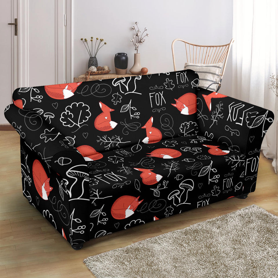 Fox Sleeping Fox Pattern Loveseat Couch Slipcover