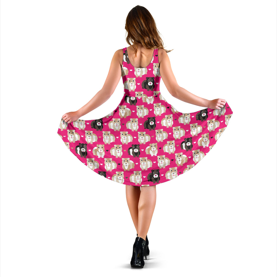 Guinea Pig Pattern Print Design 01 Sleeveless Midi Dress