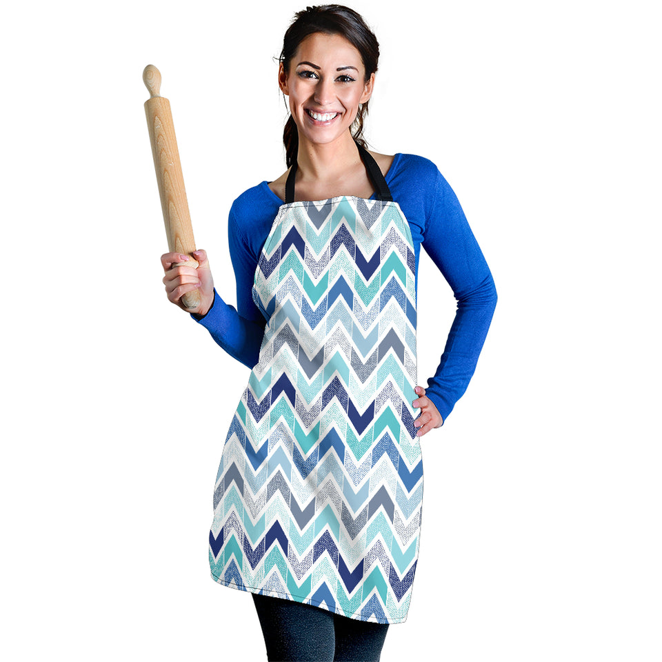 Zigzag  Chevron Blue Pattern Adjustable Apron