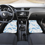 Blue Whale Pattern Front And Back Car Mats