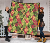 Cool Geometric Lime Pattern Premium Quilt