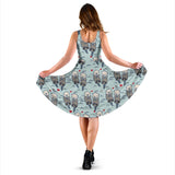 Lovely Sea Otter Pattern Sleeveless Midi Dress