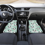 Panda Pattern Tropical Leaves Background Front Car Mats