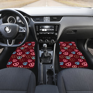 Pretzels Pattern Print Design 05 Front and Back Car Mats