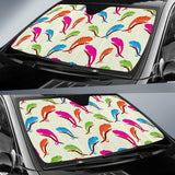 Colorful Chameleon Lizard Pattern Car Sun Shade