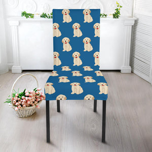 Golden Retriever Pattern Print Design 03 Dining Chair Slipcover