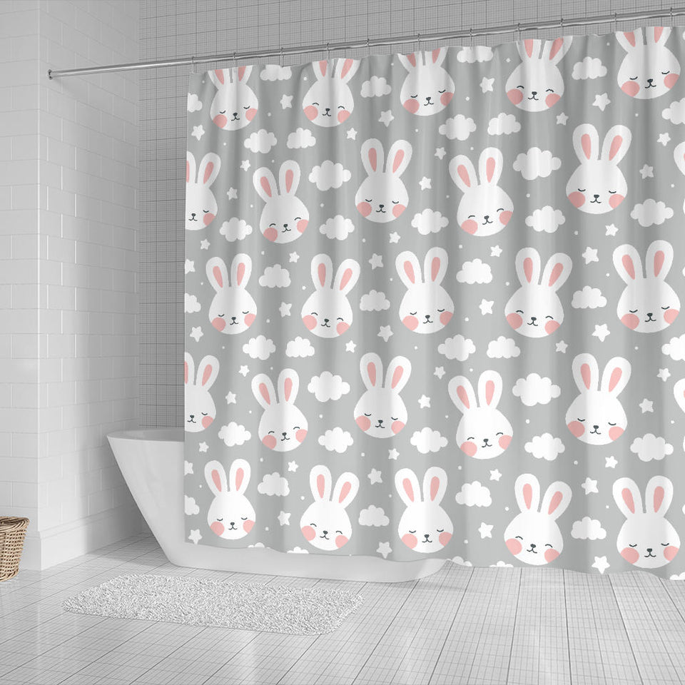 Rabbit Cloud Pattern Shower Curtain Fulfilled In US