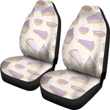 Cakes Pies Tarts Muffins And Eclairs Purple Blueberry Topping Pattern  Universal Fit Car Seat Covers