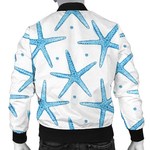 Watercolor Starfish Pattern Men'S Bomber Jacket